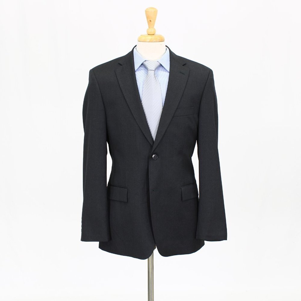 Hugo Boss 38R Gray Solid 2-Button Sport Coat Blazer Jacket G050